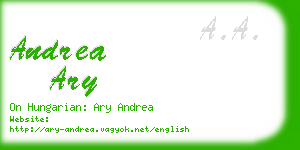 andrea ary business card